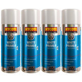 4X Hycote Bodyshop White Primer Spray 400ml Spray Paint